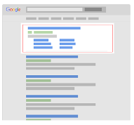 Resultados de Google con anuncios y extensiones