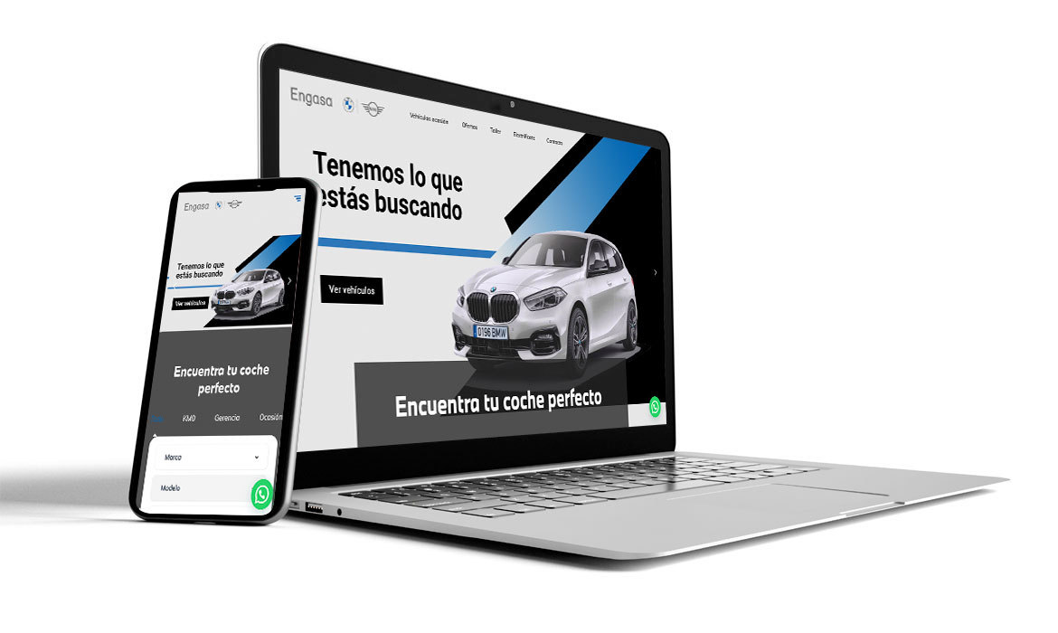 Home de la web del concesionario de coches BMW y Mini Engasa