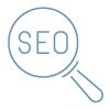 Icono SEO en azul