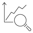 Icono Asesoramiento en análisis de datos en gris