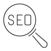 Icono SEO en gris