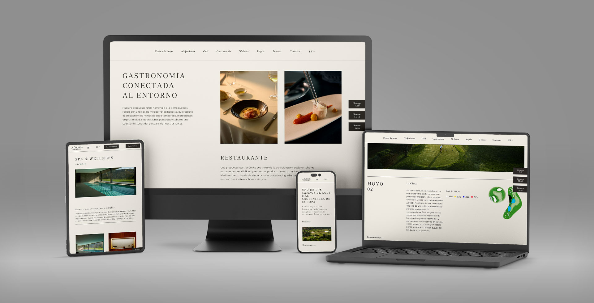 Responsive de la web La Galiana en diferentes dispositivos